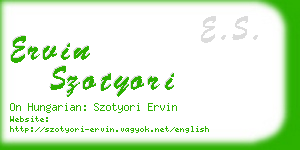 ervin szotyori business card